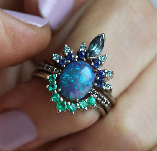 Peacock Blue Zircon Ring