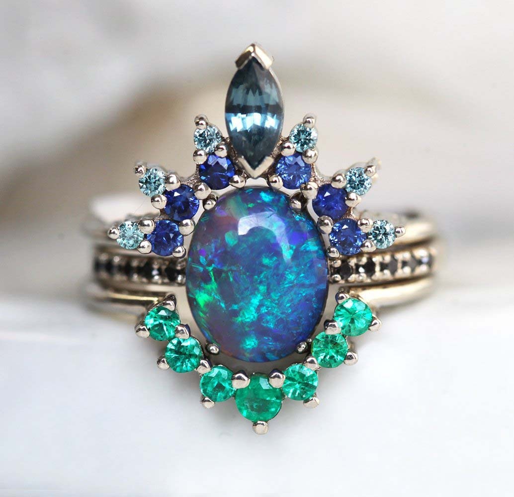 Peacock Blue Zircon Ring