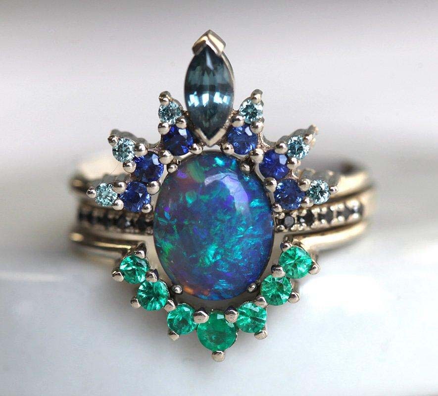 Peacock Blue Zircon Ring