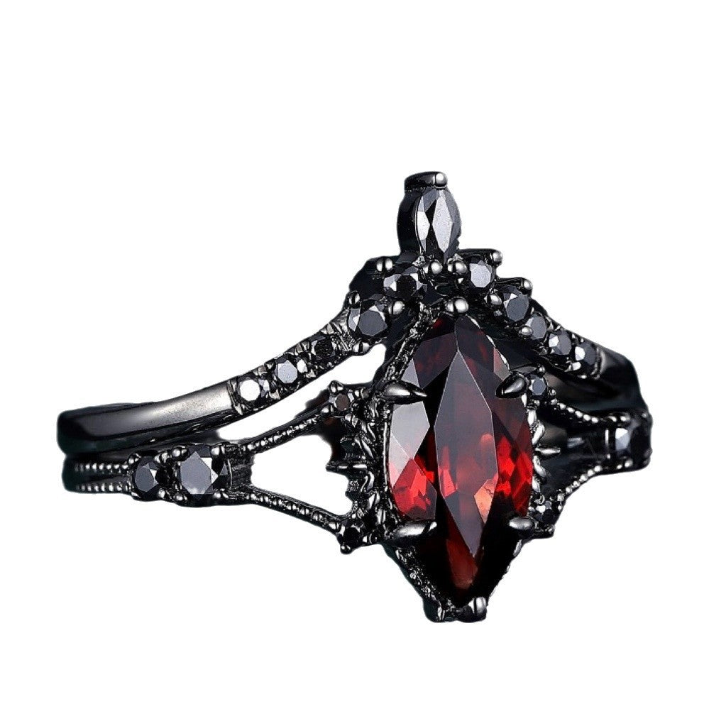 Dark Red Zircon Ring