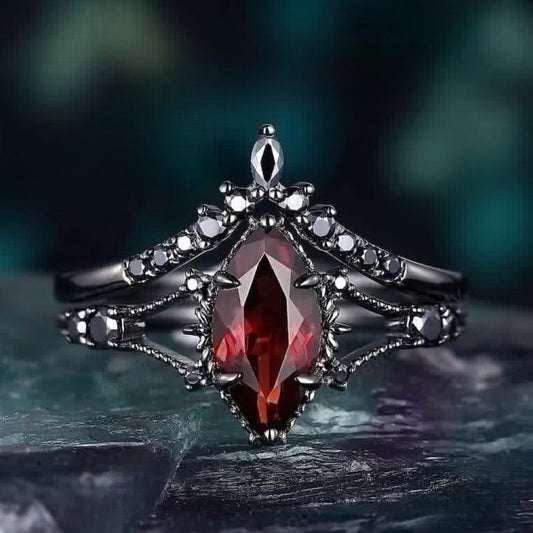 Dark Red Zircon Ring